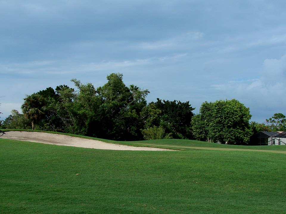 Naples Florida golf course fairway and bunker